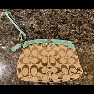 Coach Signature Monogrammed Wristlet